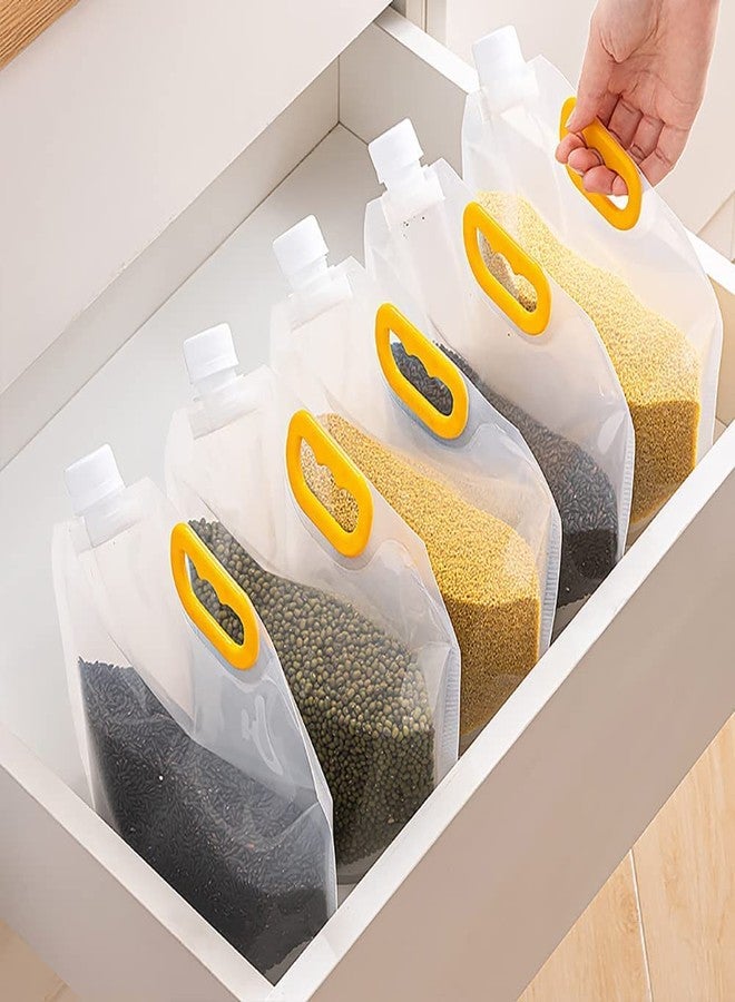 VINSU Transparent Multigrain Storage Bags, Grain Moisture-Proof Sealed Bag, Food Storage Pouches, Airtight Packaging Baggies, Reusable and Standup Storage for Grain, Rice, Beans, Candy, Nuts (1.5L, 5) - Image 3